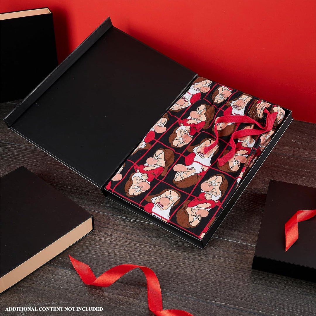 Disney Herren Lang Pyjamahose, Bequeme Loungewear PJs mit Taschen - Geschenke für Ihn XL Rot Grumpy,