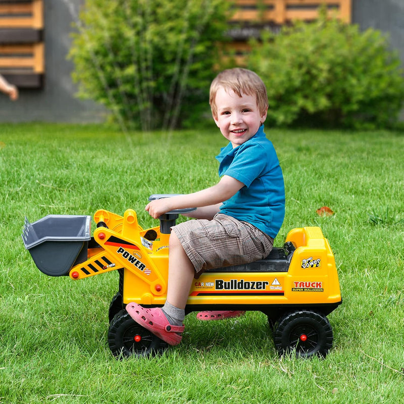 HOMCOM Sitzbagger für Kinder Rutsch Auto Sandspielzeug Rutscherfahrzeug für Kinder 2-3 Jahre PP-Kuns