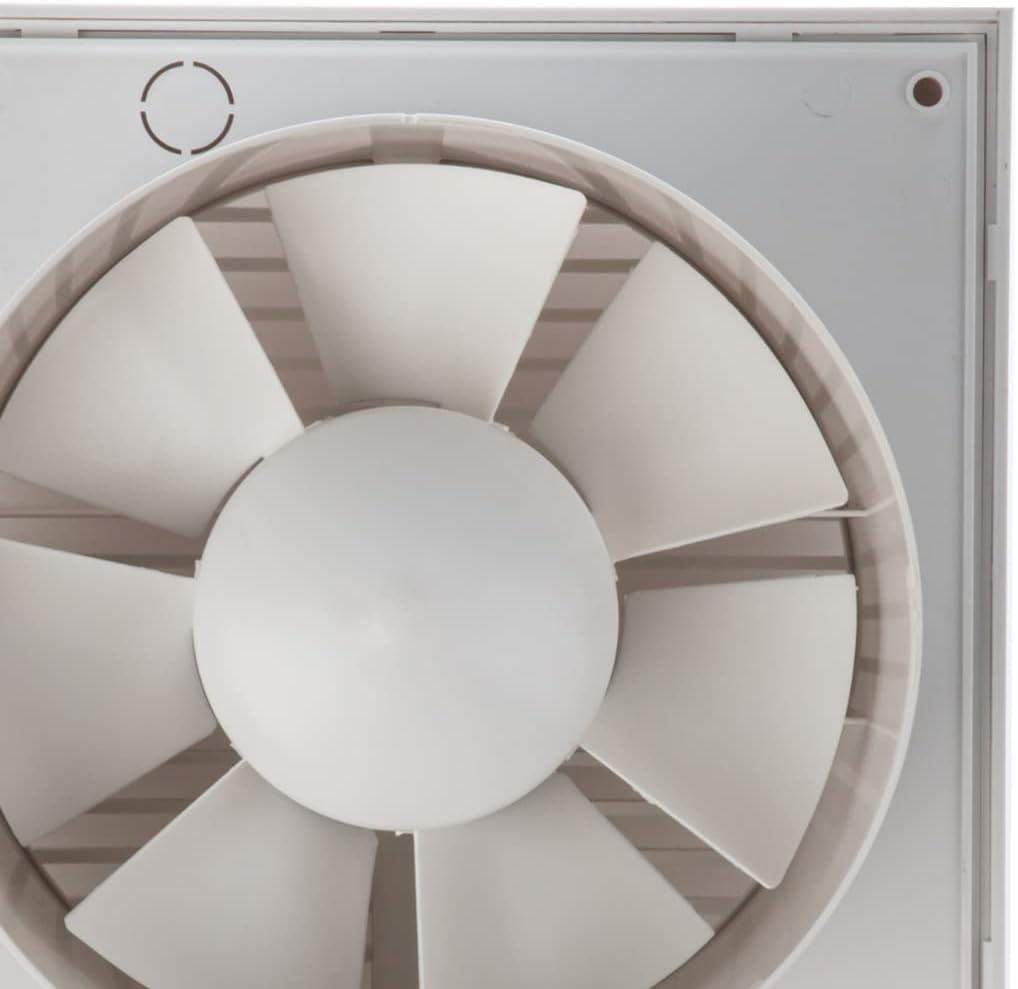 EUROPLAST Ø 125mm Bad-Lüfter mit Timer - mit Weiss Front, Leise Ventilator - Fan zur Belüftung Ø 125