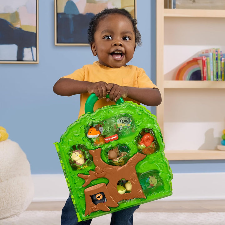 Fisher-Price Little People Waldfreunde Spielzeug für Kleinkinder mit Tragekoffer, Spielset mit Tierf