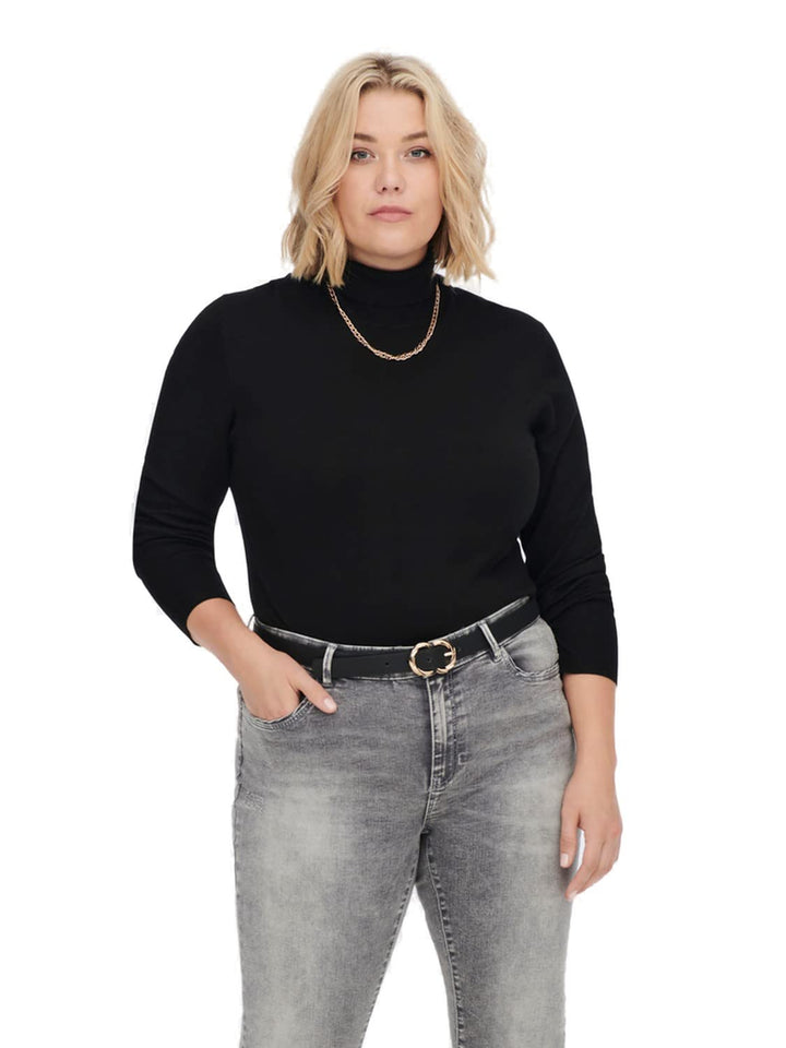 ONLY Damen Carvenice Life Ls Roll Pullover Noos Strickpullover XL Schwarz, XL Schwarz