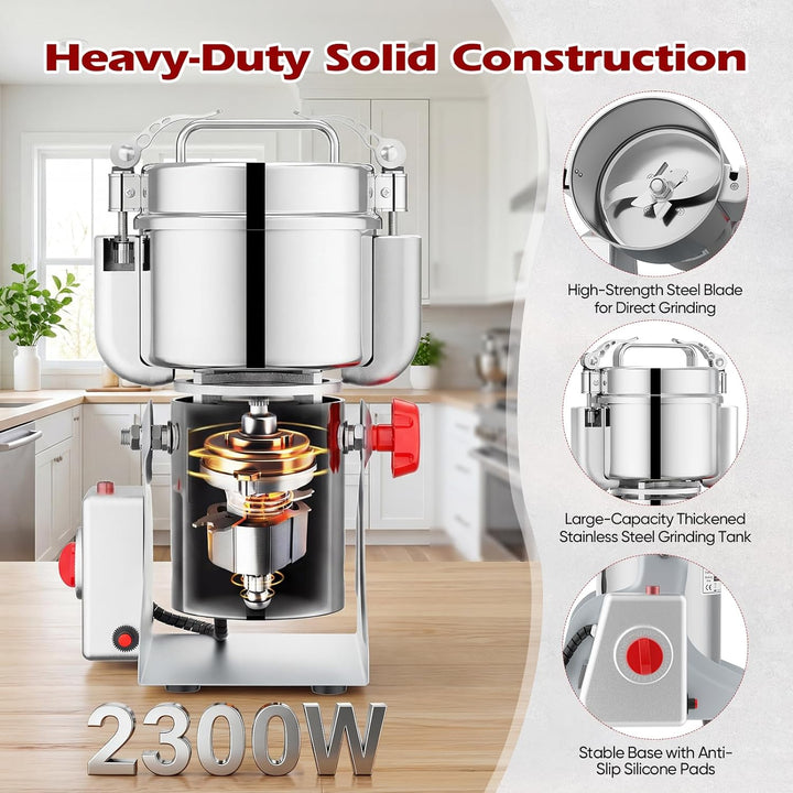 Tragbare Getreidemühle 220 V,Zum Mahlen schütteln,Hochgeschwindigkeits Schleifmaschine Mehl Pulver,f