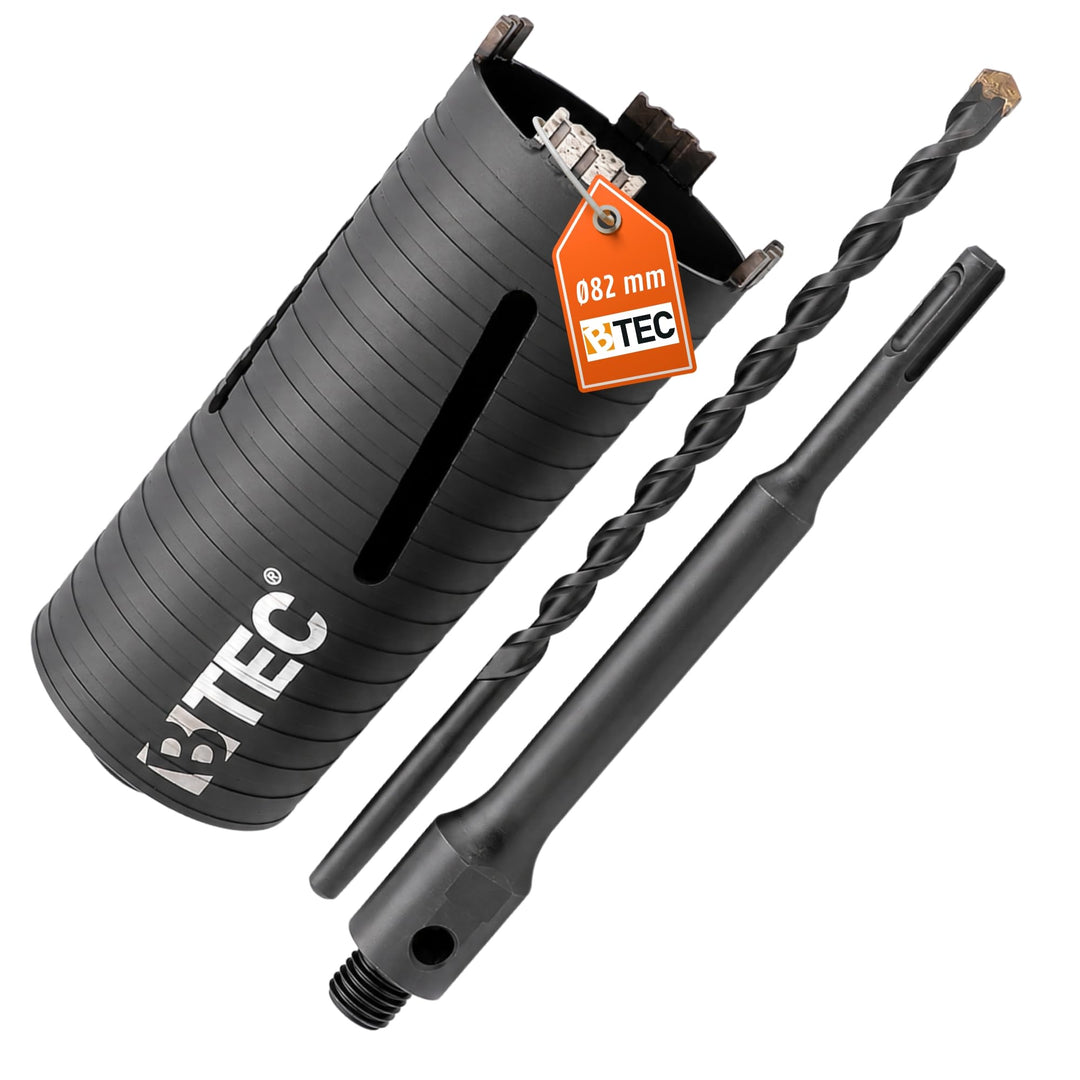 BTEC Premium Diamant Bohrkrone Beton Nutzlänge 180 mm, SDS-plus lang (200mm) Aufnahme und Zentrierbo