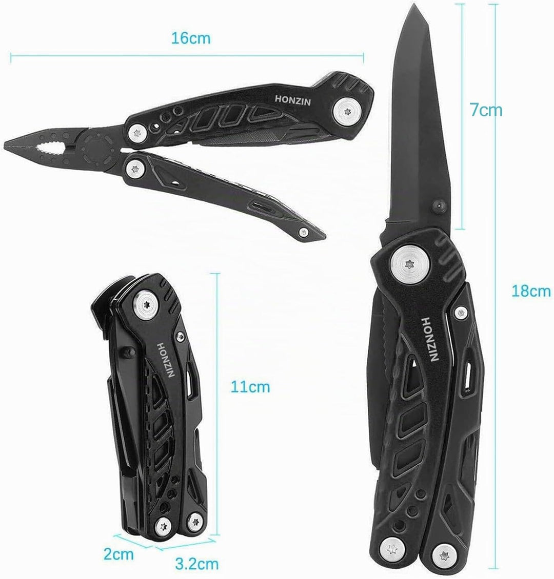 Multi Tool Messerzange Set, 13 in 1 faltbare Zange Edelstahl Multitool mit Nylon-Beutel Ideales Tasc