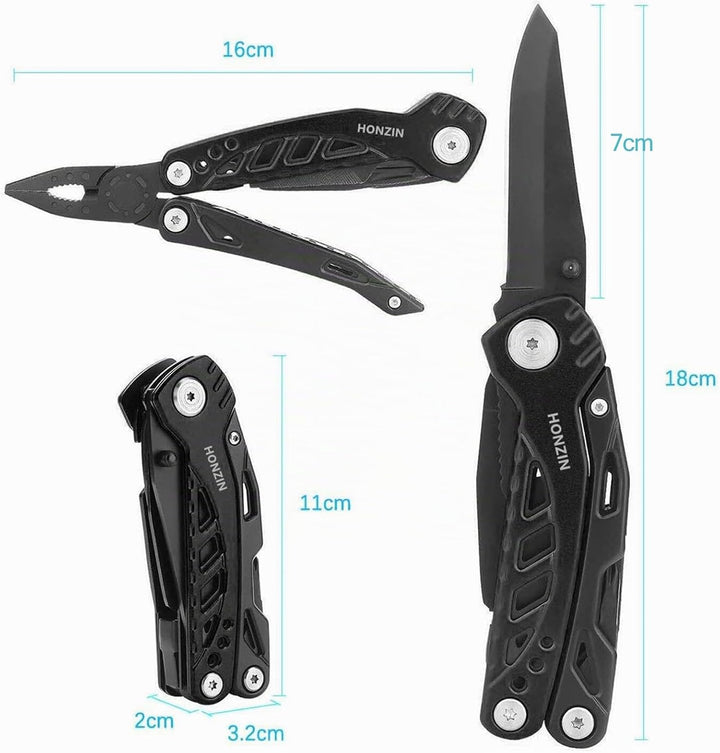 Multi Tool Messerzange Set, 13 in 1 faltbare Zange Edelstahl Multitool mit Nylon-Beutel Ideales Tasc