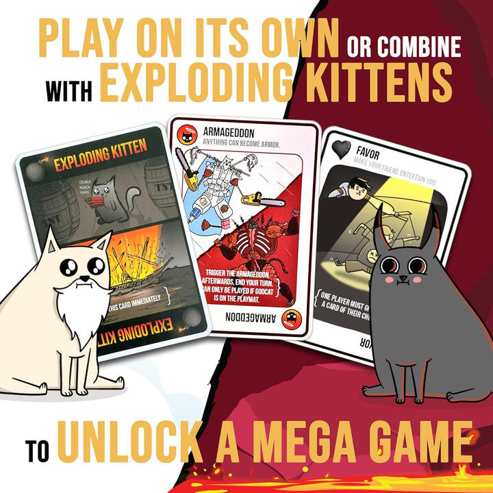 Exploding Kittens - Good vs. Evil - 2-5 Players - Ages 7+ - Inspired by Netflix Show - High Stakes F