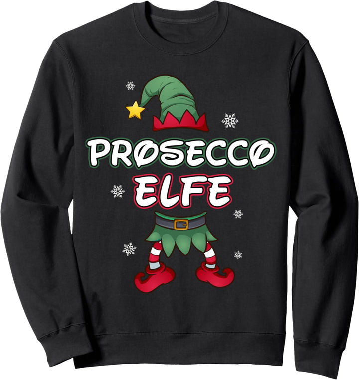 Prosecco Elfe Weihnachtsoutfit Partnerlook Weihnachten Sweatshirt