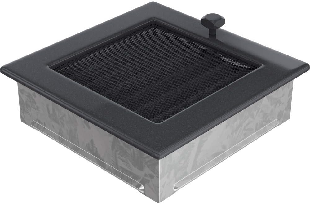 KRATKI Lüftungsgitter Kamingitter 17cm x 17cm graphit mit Jalousien 17 x 17 cm Graphit, 17 x 17 cm G