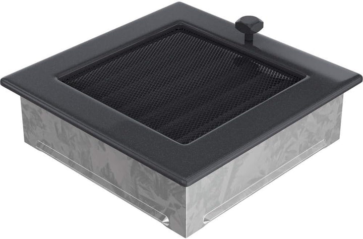 KRATKI Lüftungsgitter Kamingitter 17cm x 17cm graphit mit Jalousien 17 x 17 cm Graphit, 17 x 17 cm G