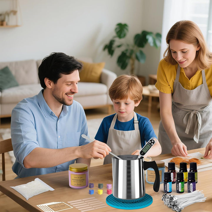 Aeraroma Kerzen Selber Machen Set, Kerzenherstellung Kit Zubehör, Duftkerze Geschenke Set mit 600g W