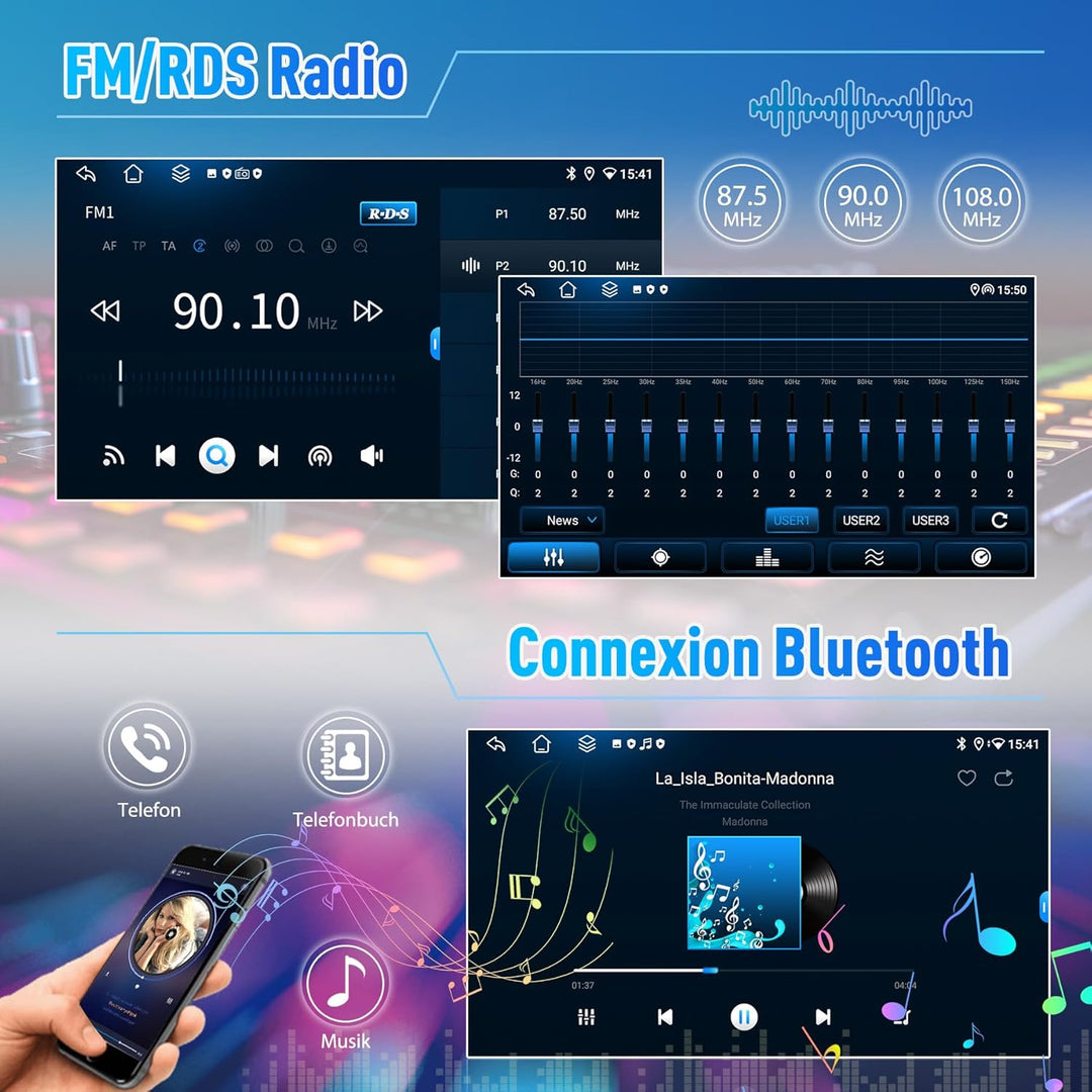 Autoradio für Fiat Panda 2013 2014 2015 2016 2017 2018 2019 2020, Android 13 2G+64G mit Wireless Car