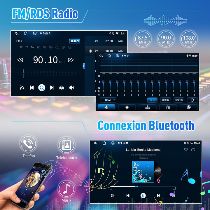 Autoradio für Fiat Panda 2013 2014 2015 2016 2017 2018 2019 2020, Android 13 2G+64G mit Wireless Car