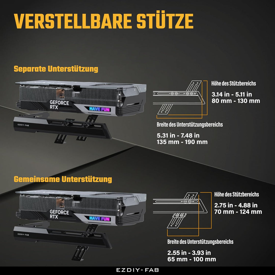 EZDIY-FAB GPU-Halterung Grafikkarte GPU-Unterstützung Videokartenhalterung Halterung,Schanzbare Stru
