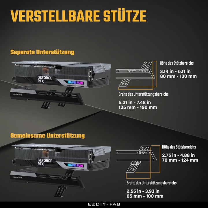 EZDIY-FAB GPU-Halterung Grafikkarte GPU-Unterstützung Videokartenhalterung Halterung,Schanzbare Stru