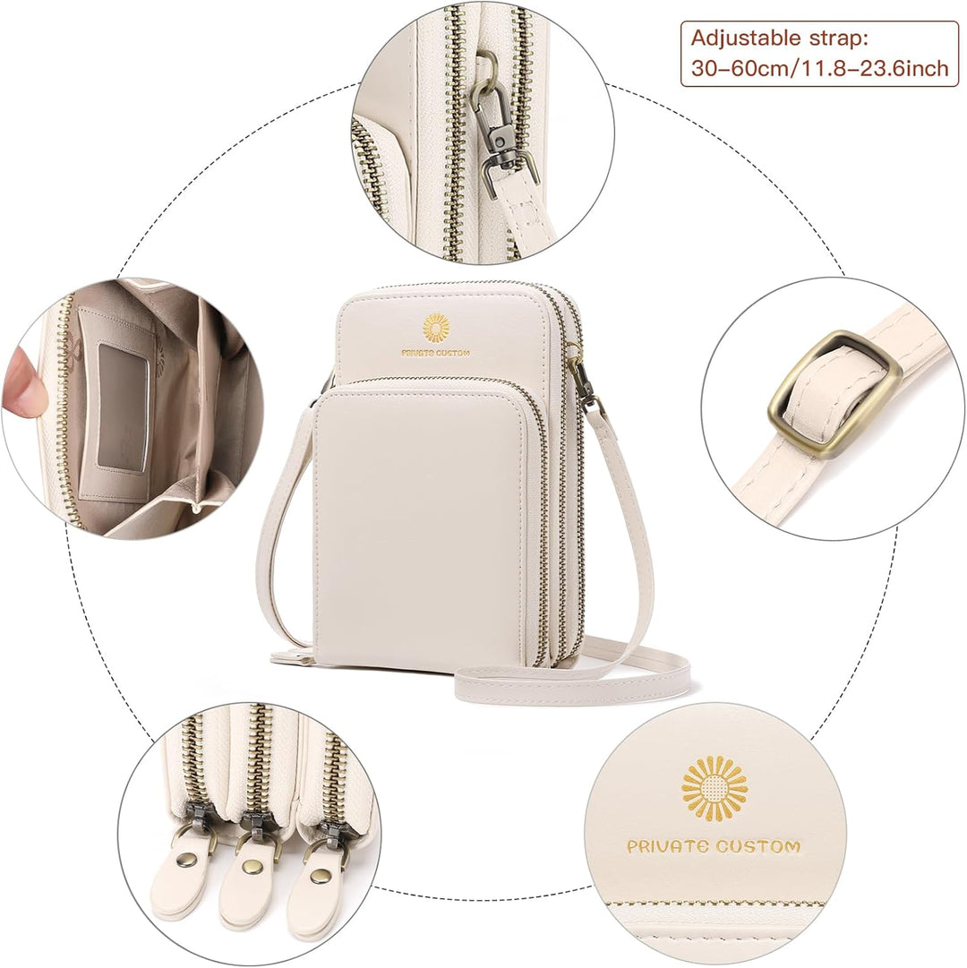 SENDEFN Handytasche zum Umhängen - Handy Umhängetasche Damen Handytasche Leder Handytasche mit Geldb