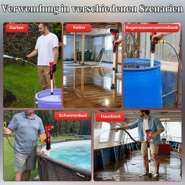Kabellose Stabwasserpumpe, kompatibel mit Milwaukee M18, Förderleistung 3600 l/h, tragbare Wasserpum