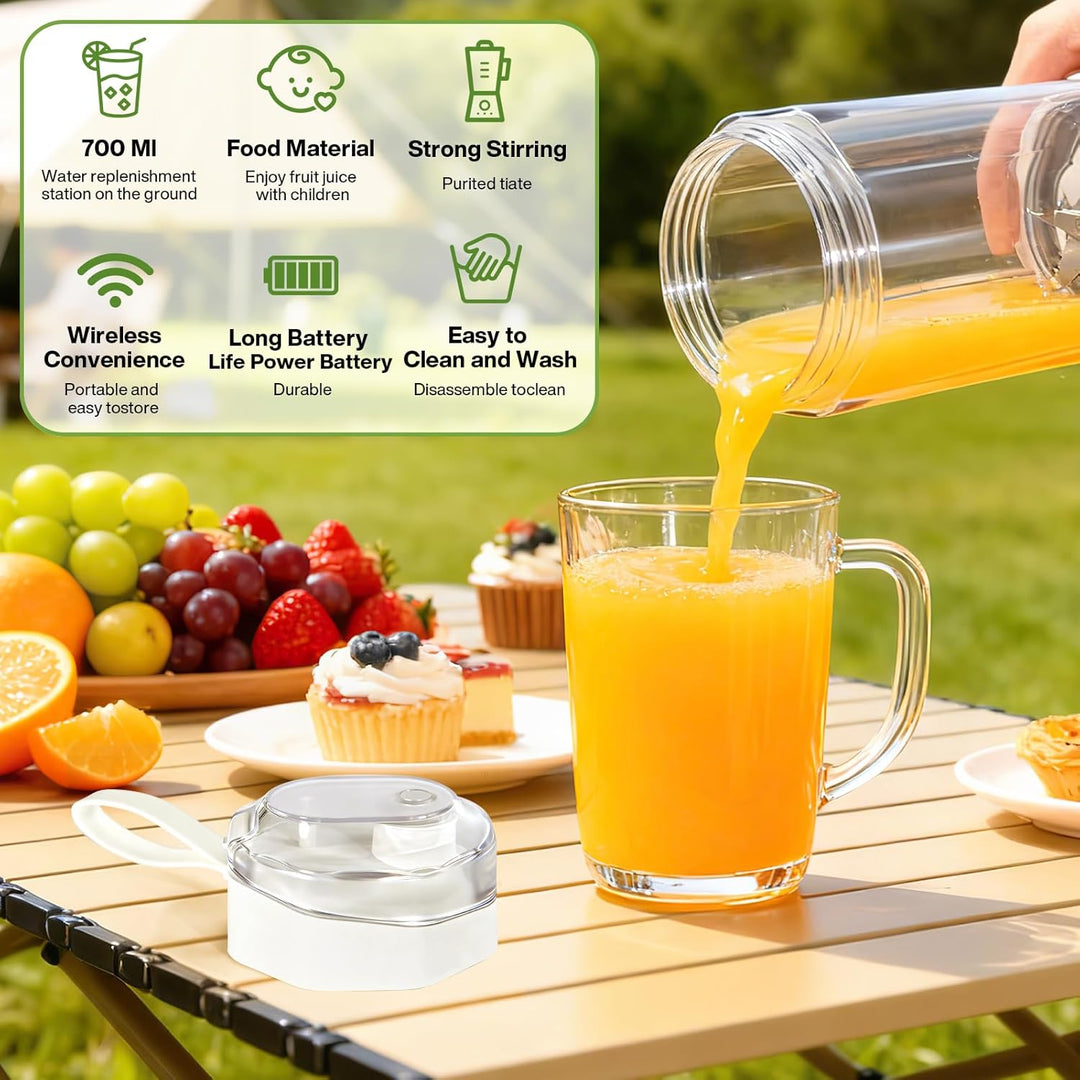 MIAOKE Tragbarer Smoothie-Mixer, 700 ml, wiederaufladbarer Mixer, mit Automatik- und Pulsfunktion, m
