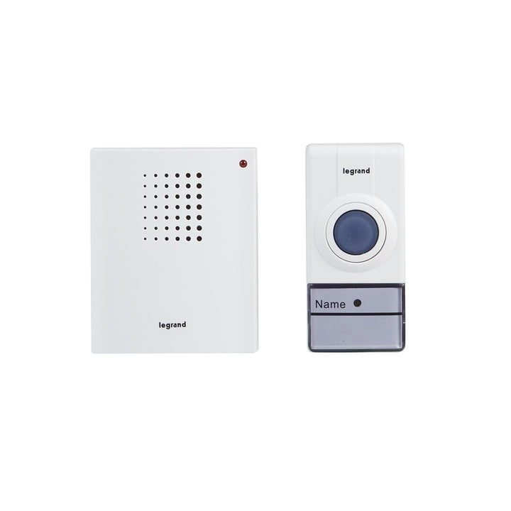 LEGRAND, Funkklingel-Set schnurlos mit 50m Reichweite, 32 Melodien, Schutzart IP44, batteriebetriebe