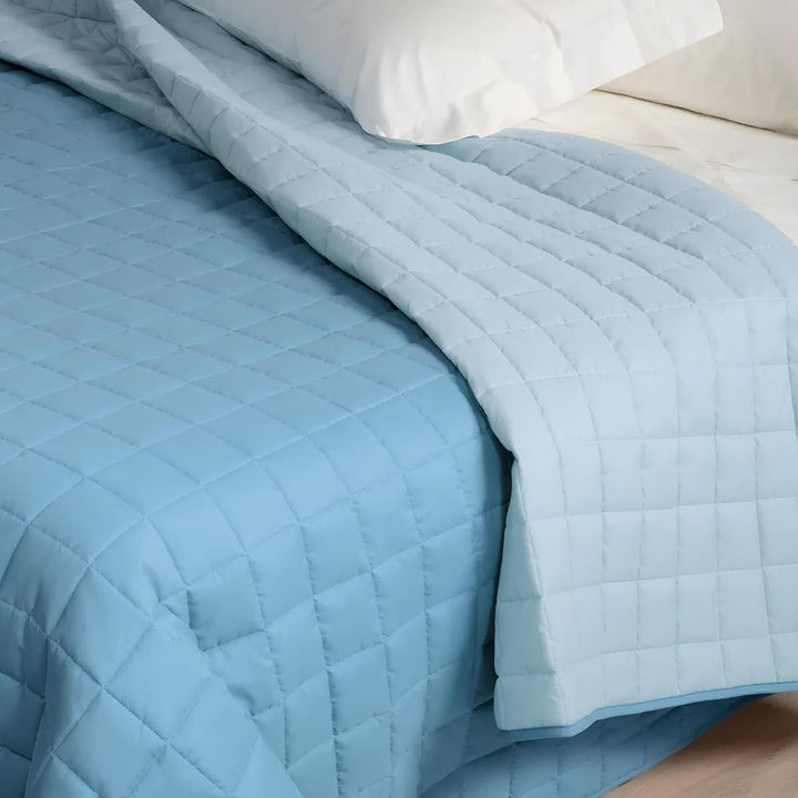 Caleffi Gesteppte Tagesdecke für französisches Bett, wendbar 160 x 190 cm Himmelblau