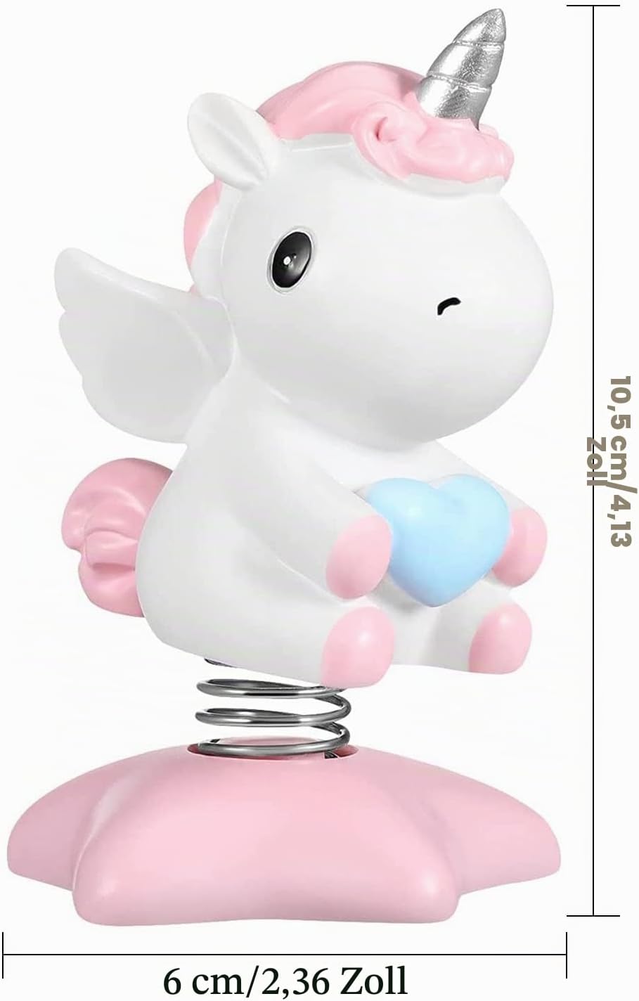 Wackelfigur Einhorn Figuren, 2 Stücke Einhorn-Wackelfigur mit Wackelkopf Einhorn Auto Ornament Autoz