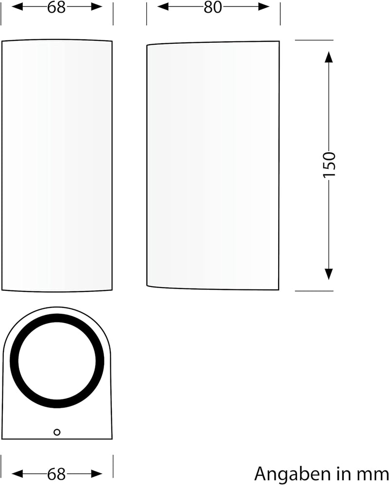 ledscom.de Strahler ALSE Up- & Downlight, wetterfest, grau, Aluminium, rund, inkl. 2 GU10 LED Lampen