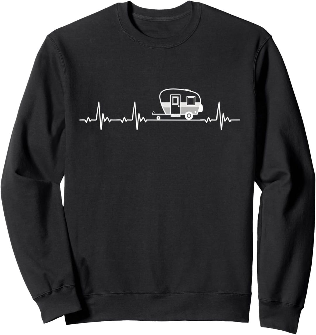 Wohnwagen Camping Fan Herzschlag Natur Sweatshirt