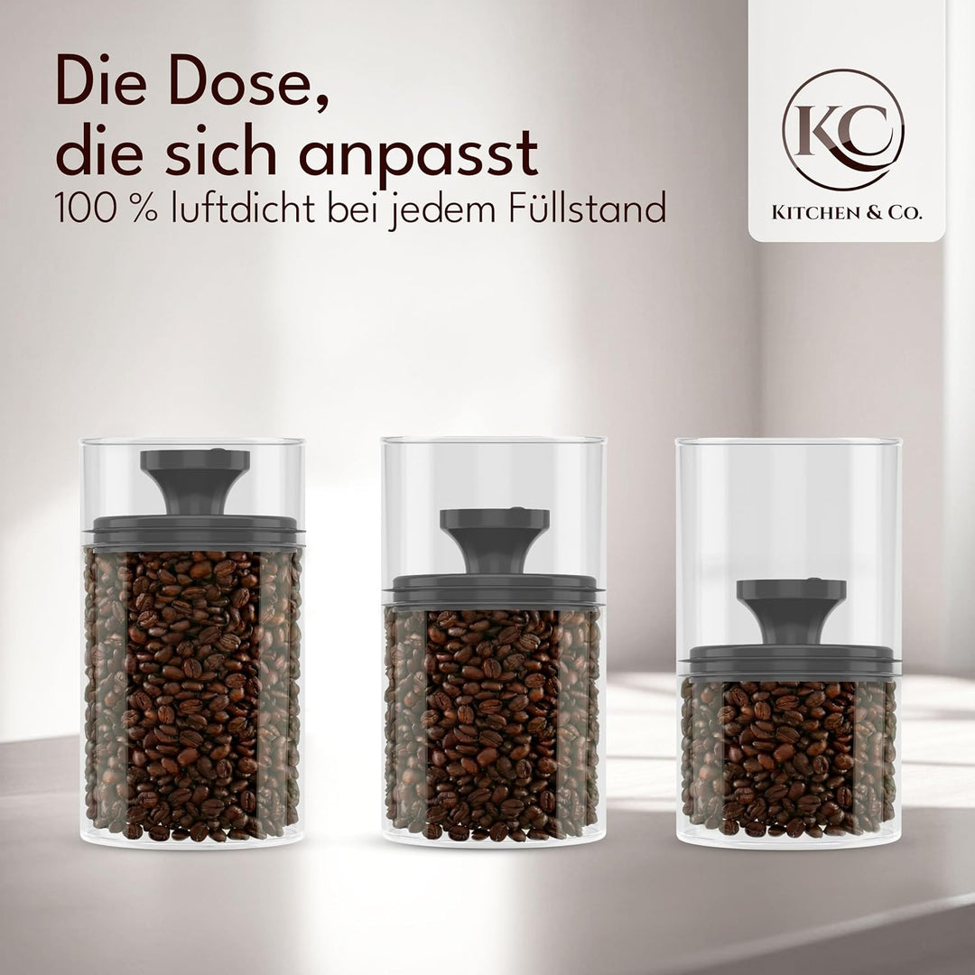 Vorratsgläser mit Vakuumdeckel, Luftdichte Aufbewahrung, Vorratsdose mit Deckel, mottensichere Gläse