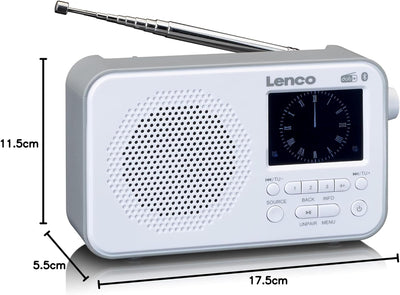 Lenco PDR-036 tragbares DAB+ Radio - Bluetooth 5.0 - PLL FM Radio - 4 Speicherplatztasten - 2,4” Far