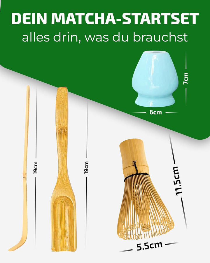 Matcha Set Schneebesen – Premium Matcha Tee Set mit Bambus Matcha Besen & Matcha Zubehör - Japanisch