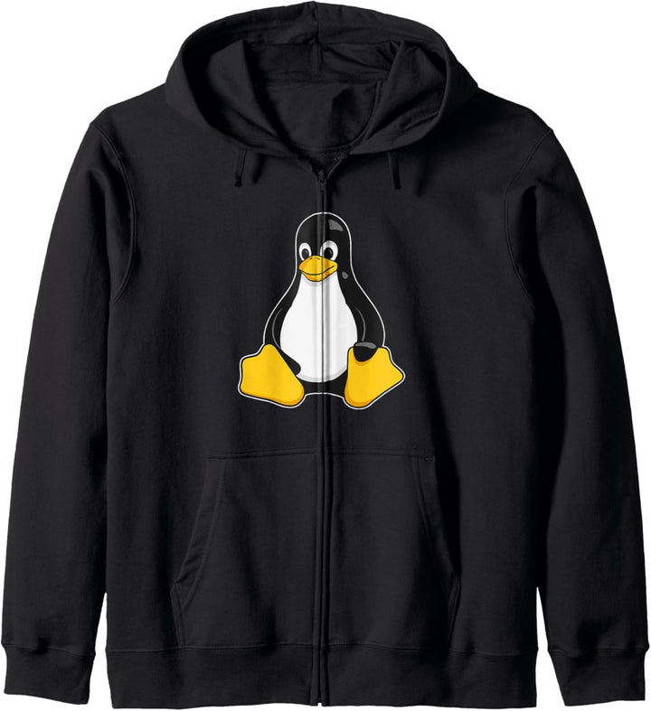 Linux Mascot Tux the Penguin Enhanced Black Gift Men Women Kapuzenjacke