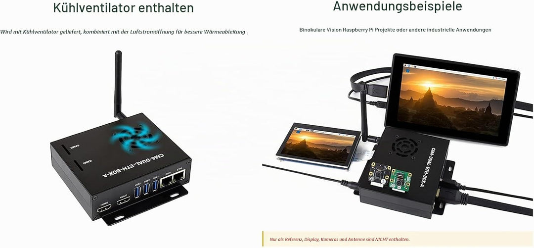 Dual Gigabit Ethernet Mini-Computer Basierend auf Raspberry Pi Compute Module 4 (Nicht Enthalten), W