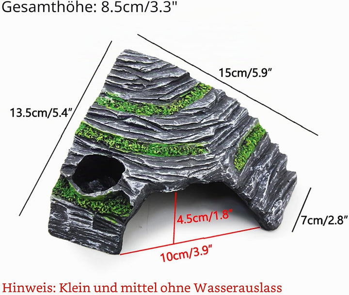 OMEM Reptilienbox Unterschlupf Terrarium Versteck Höhlen Schildkröte Rampe Basking Platform Habitat
