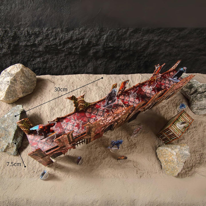 Epic 2 Ruined Building Church Bridges Terrain Set for WH40K, DND, Pathfinder, 28mm Miniatures - Modu