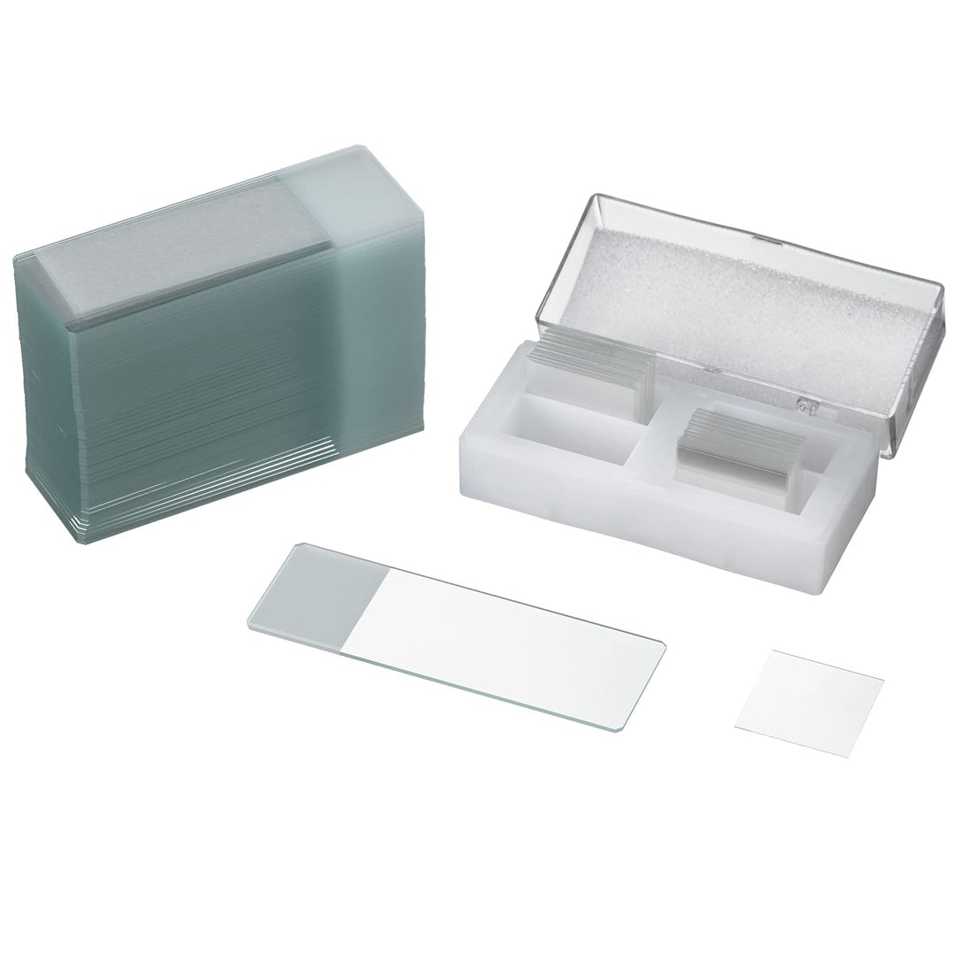 Bresser Mikroskop Objektträger 50 Stück und Borsilikatglas 3.3. Deckgläser 22x22mm 100 Stück & Mikro