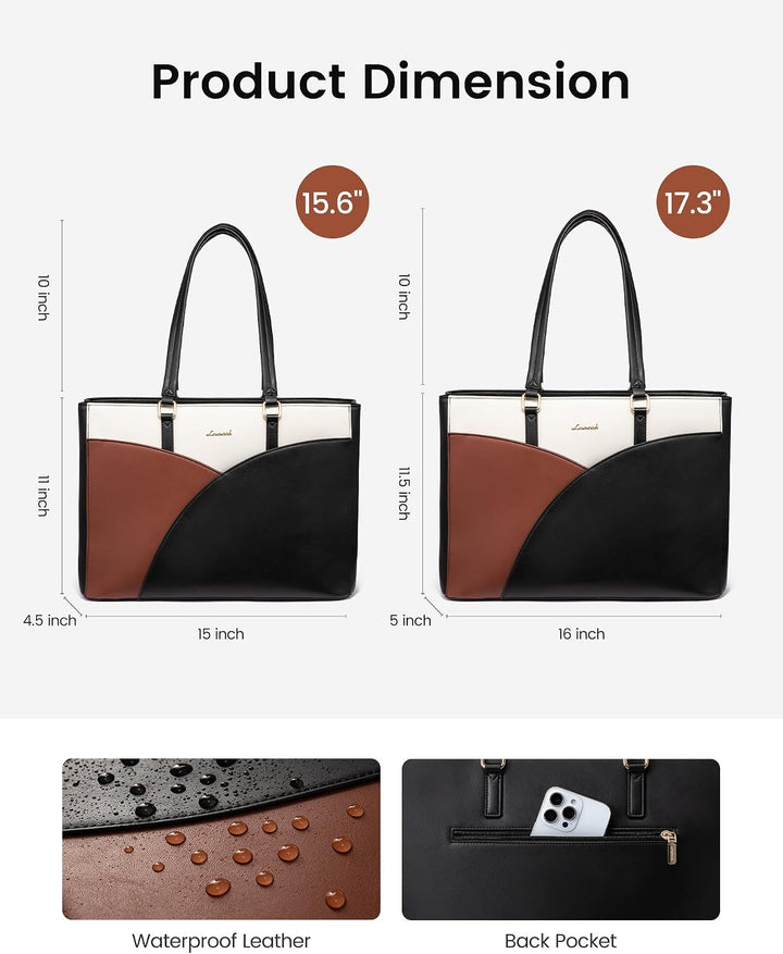 LOVEVOOK Laptoptasche Damen, Handtasche Gross Arbeitstasche Aktentasche | Wasserdicht PU Leder, Eleg