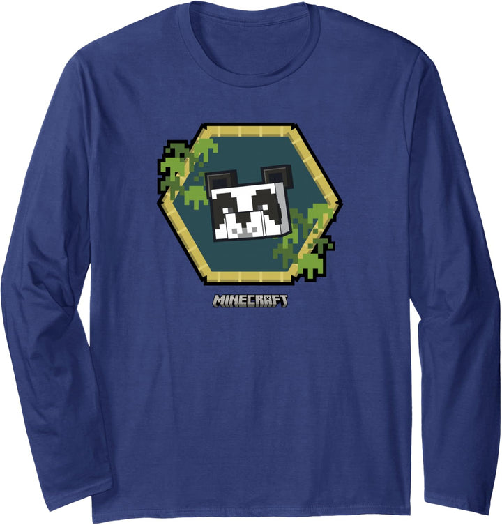 Minecraft Vanilla Cute Panda Bamboo Portrait Langarmshirt