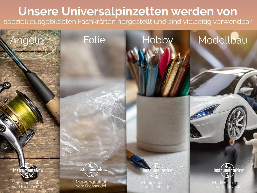 Kreuzpinzetten Set 4-Teilig Lötpinzette Klemmpinzette Technische Pinzette Gerade Gebogen Abgewinkelt