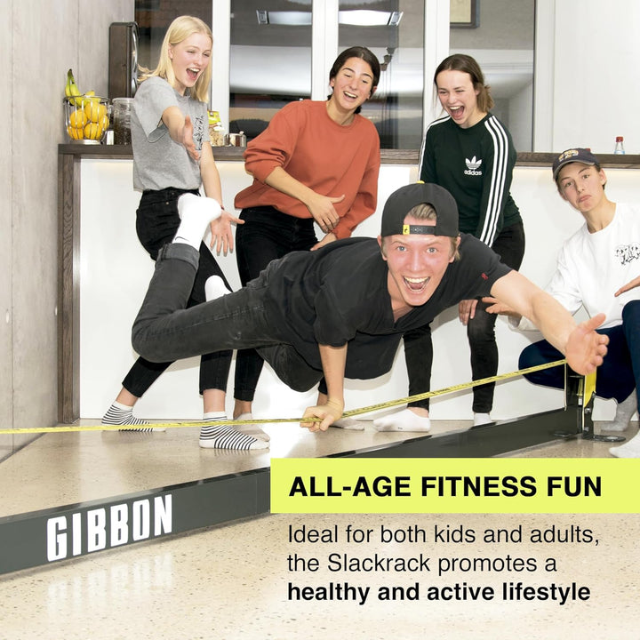 Gibbon SlackRack Classic | Indoor Slackline-System | 2m oder 3m Aufbaulänge | 5cm Breit | Höhe 30cm