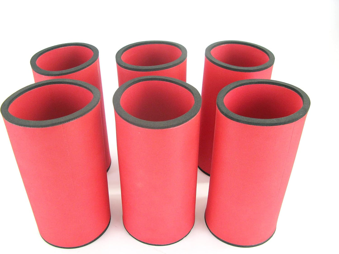 6er Set rote Getränkekühler 0,5l Flasche - Bierkühler - Neoprenkühler - passgenau ~Flaschenkühler~ f