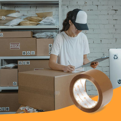 OFITURIA Paketklebeband, Braunes Klebeband, Packband für Umzugskartons und Sendungen, Verpackungskle