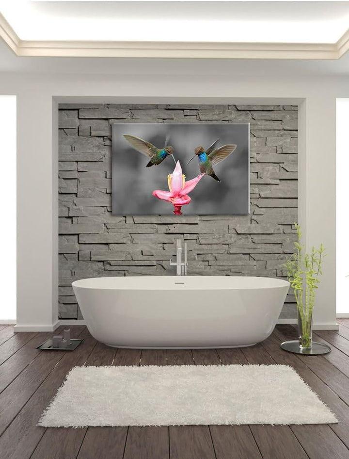 Pixxprint Kolibris in den Tropen als Leinwandbild/Grösse: 100x70 cm/Wandbild/Kunstdruck/fertig bespa