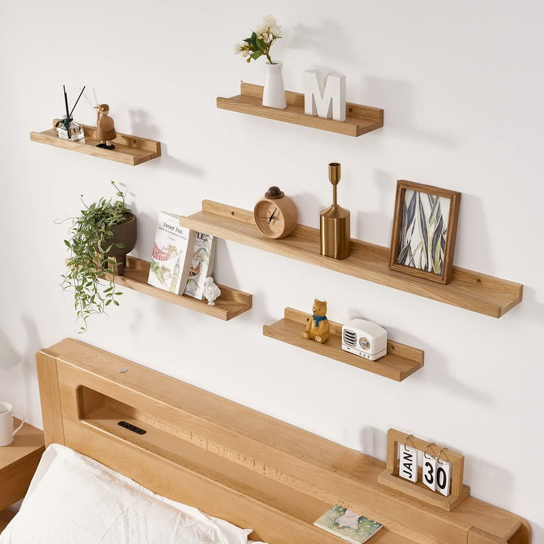 Bilderleiste Holz,120cm Eiche Wandregal Holz Regal Massiv Schweberegal gewürzregal regalbrett Hänger