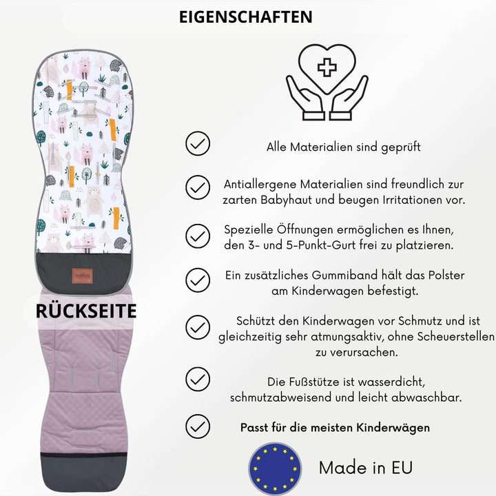 Atmungsaktive Sitzauflage Kinderwagen, Sitzauflage Buggy Sommer, Kinderwagen Zubehör - Universal - K