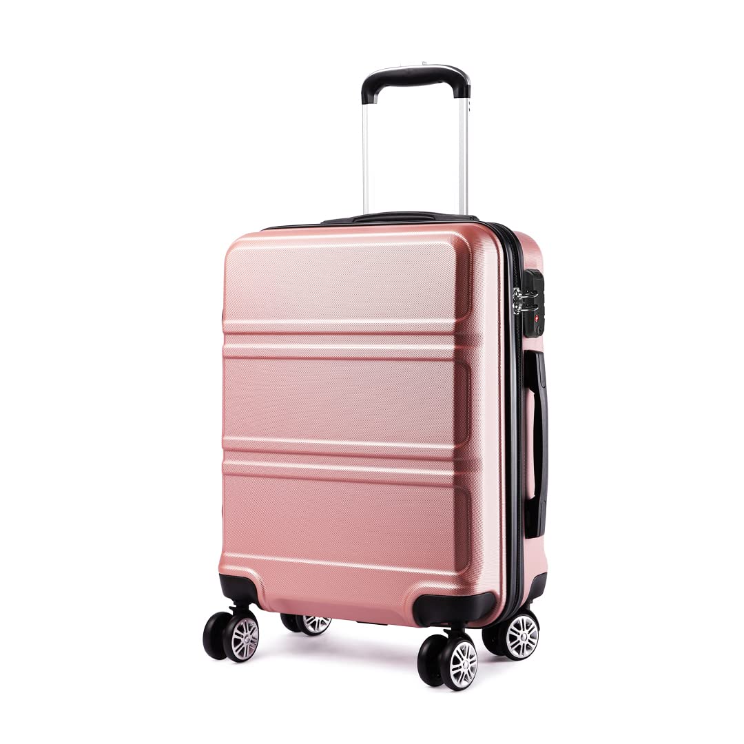 Kono Gepäck-Set, Leichter ABS-Hartschalen-Trolley, Reisekoffer mit TSA-Zahlenschloss und 4 Spinnroll