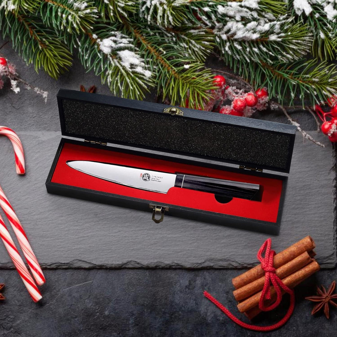 MITSUMOTO SAKARI 14 cm Japanisches Gemüsemesser, Handgeschmiedetes Obstmesser, Professionelles Schäl