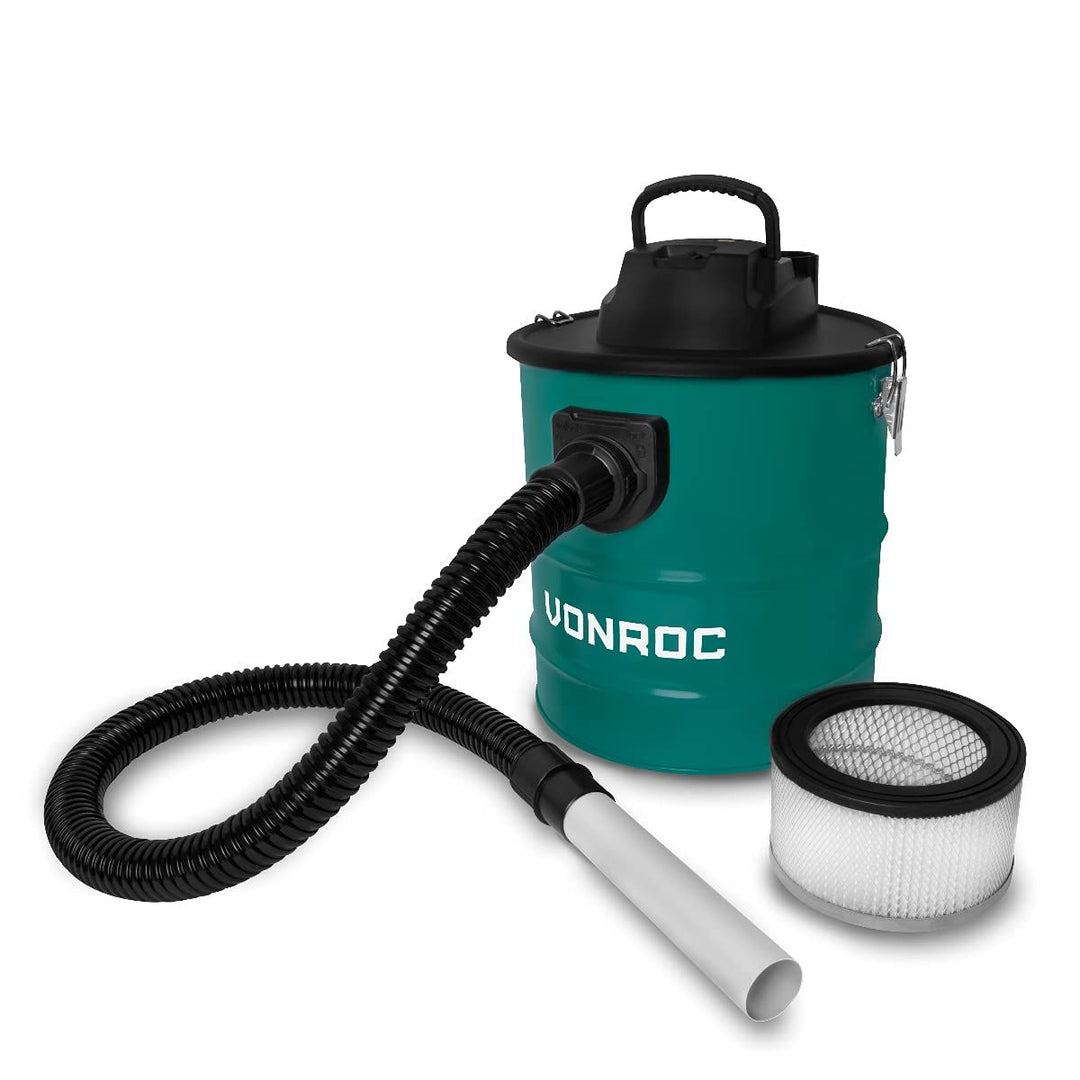 VONROC Aschesauger 1600W – 20L Behälter – 3m Netzkabel – Für Kamin, Barbecue en Werkstatt