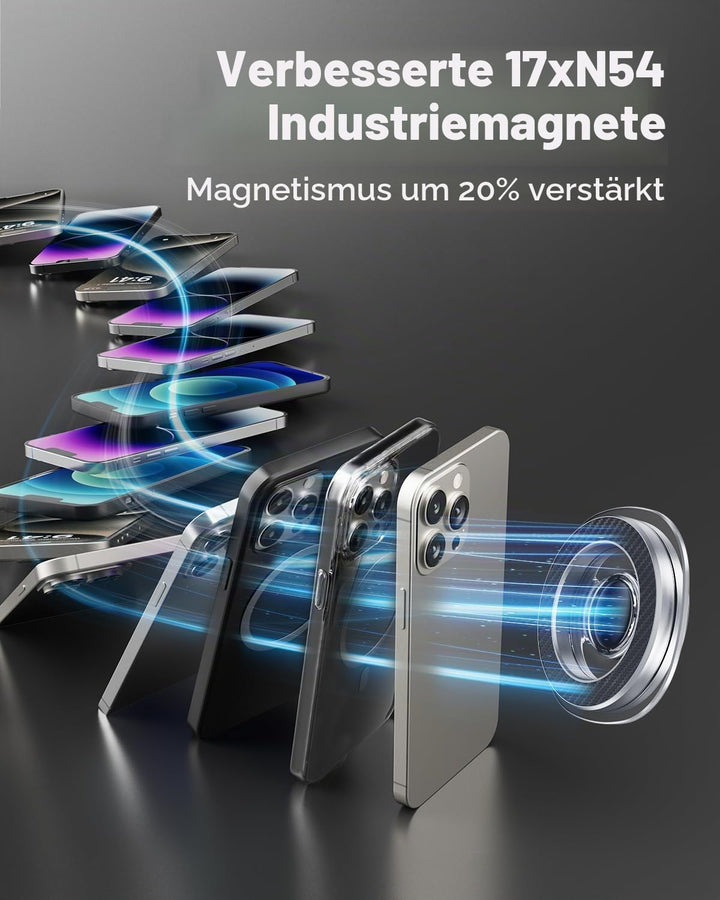 OQTIQ Handyhalterung Auto Getränkehalter – Kompatibel mit Mag-Safe, Lange Auszieharm & 360° Rotation