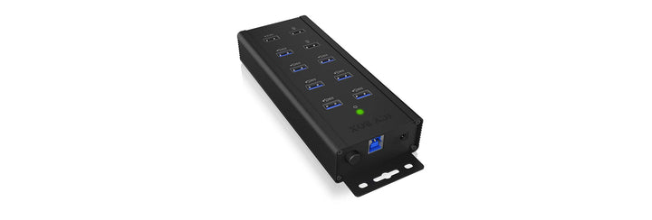 ICY BOX 7-Port USB 3.0 HUB aktiv mit Netzteil (12V/5A), 3 Ladeports, Wandmontage, Quick Charge 3.0,