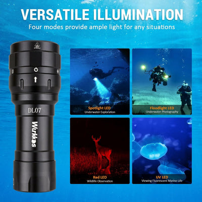 Wurkkos DL07 Tauchlampe,3000 Lumen LED Tauchen Taschenlampe 100 M Unterwasser Foto Füllbeleuchtung U