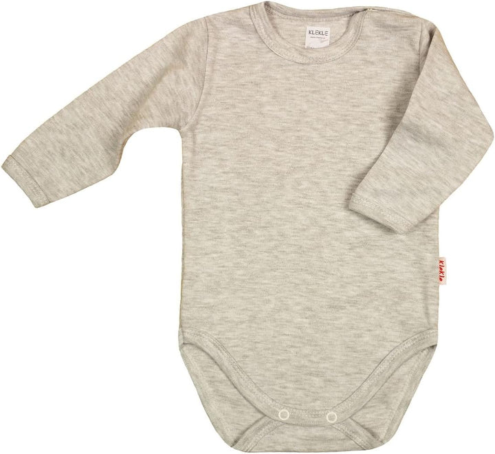 KLEKLE Baby Body - Body Langarm Unisex - 5er-Pack - mit Druckknöpfen - 100% Baumwolle - Babykleidung